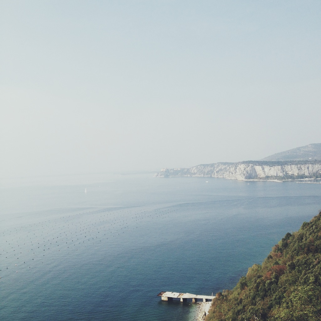 Coastal road view in Italy.